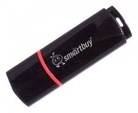 Флешка Smartbuy Crown Black, 8 Гб, Usb2.0, чт до 25 мб/с, зап до 15 мб/с, чёрная Smartbuy