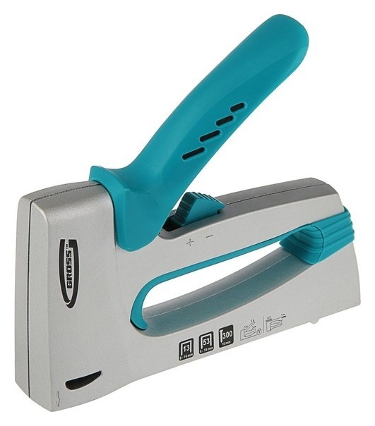 Степлер мебельный Gross, 6-16 мм, тип 13, 53, 47, алюминиевый корпус, регулировка удара Gross