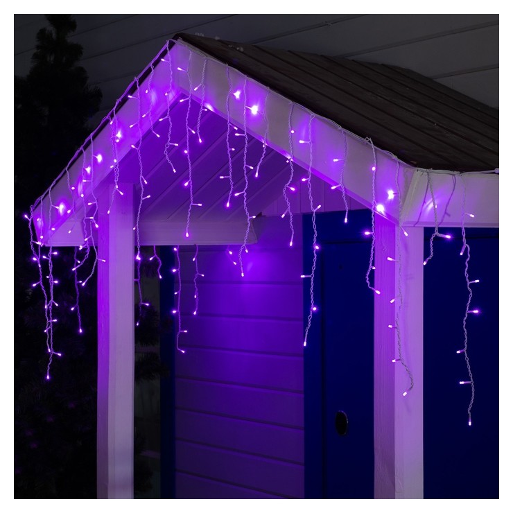 

Гирлянда "Бахрома" 3 х 0.6 м, Ip44, белая нить, 160 Led, свечение фиолетовое, 220 В