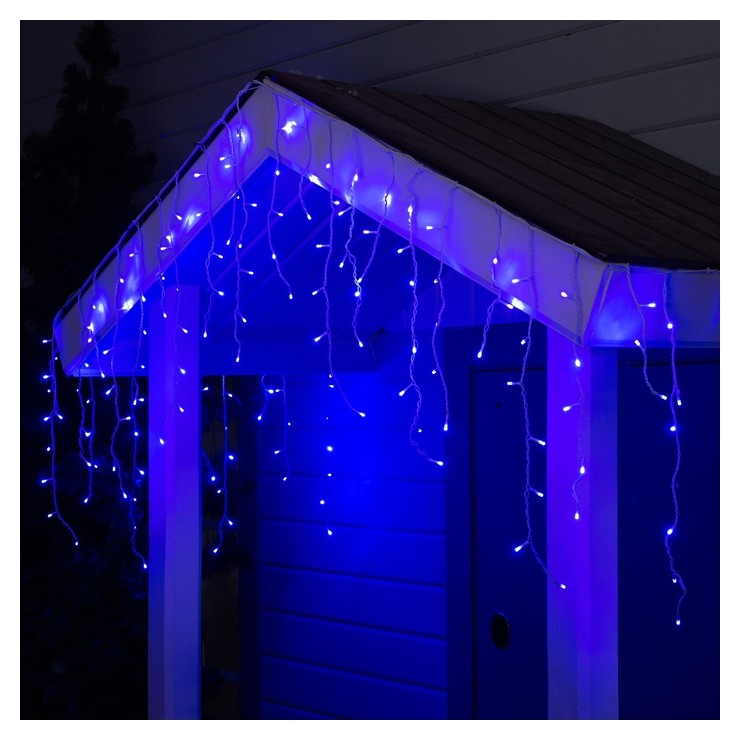 

Гирлянда "Бахрома" 3 х 0.6 м, Ip44, белая нить, 160 Led, свечение синее, 220 В