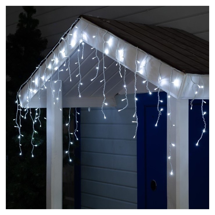 

Гирлянда "Бахрома" 3 х 0.6 м, Ip44, белая нить, 160 Led, свечение белое, 220 В