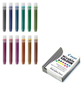 Картридж чернильный Pilot, набор 12 штук для Parallel Pen (Каллиграфия), 12 цветов Pilot