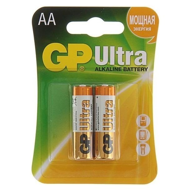 Батарейка алкалиновая GP Ultra, AA, Lr6-2bl, 1.5в, блистер, 2 шт.