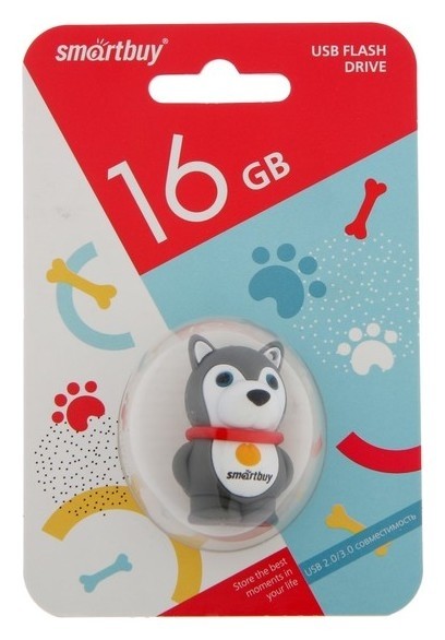 

Подарочная Usb-флешка Smartbuy 16gb Wild Series собачка, Разноцветный