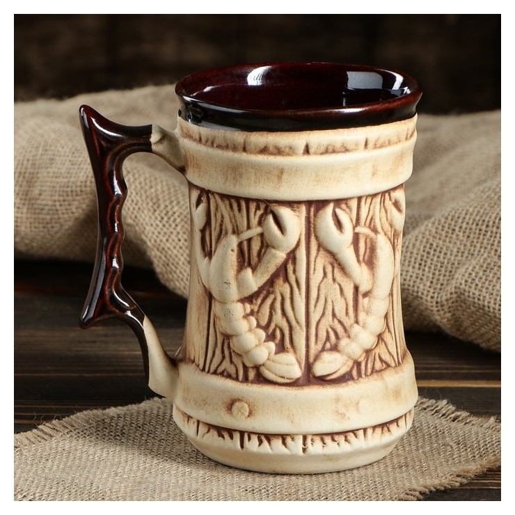 

Кружка для пива "2 рака", 0.7 л, Бежевый