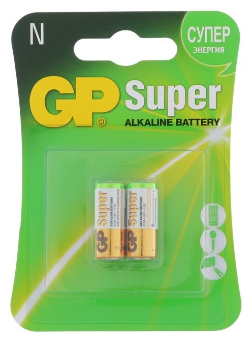 Батарейка алкалиновая GP Super, LR1 (910a)-2bl, 1.5в, блистер, 2 шт.