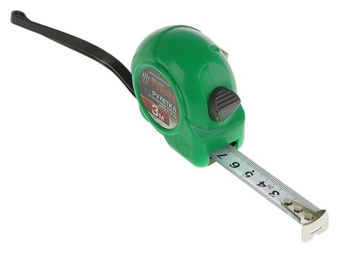 

Рулетка, пластиковый корпус, цвет зелёный, 3 м х 16 мм