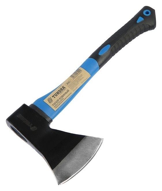 

Топор кованый Tundra, фиберглассовое обрезиненное топорище 38 см, 800 г
