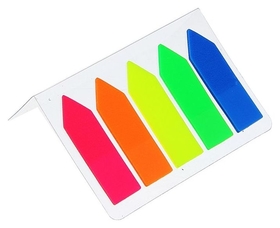Блок-закладка с липким краем пластик «Стрелки», 25 листов х 5 цветов, флуоресцентный, 12 х 45 мм, в блистере Calligrata Calligrata