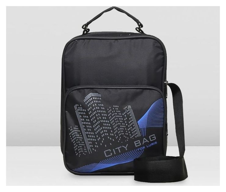 Сумка мужская, отдел на молнии, наружный карман, цвет чёрный City bag