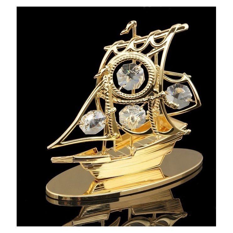 

Сувенир «Корабль»,,5×10×9 см, с кристаллами сваровски, Золотистый
