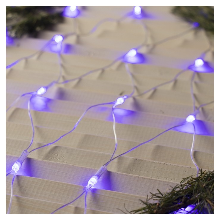

Гирлянда "Сеть" 1.6 х 1.6 м, Ip20, прозрачная нить, 144 Led, свечение синее, 8 режимов, 220 В