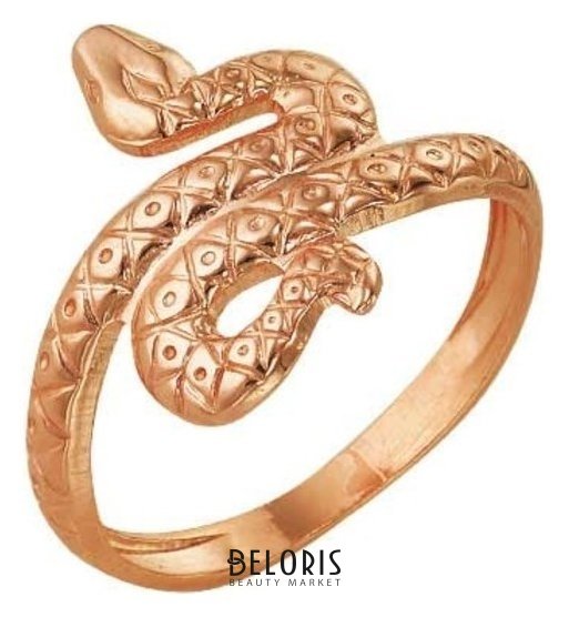 Кольцо позолота Змея, 16,5 размер Красная пресня