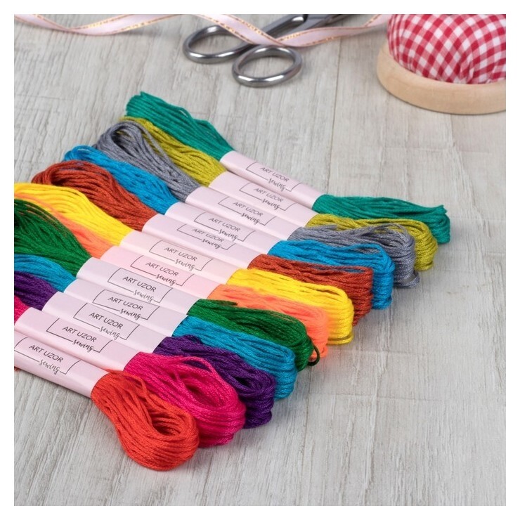 Набор ниток мулине №5, 8 ± 1 м, 12 шт  Арт узор