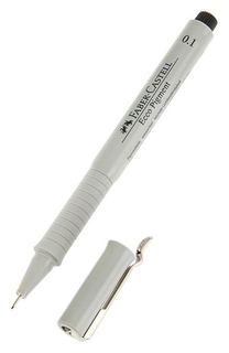 Ручка капиллярная для черчения и рисования Faber-castell линер Ecco Pigment 0.1 мм, пигментная, черный 166199 Faber-castell
