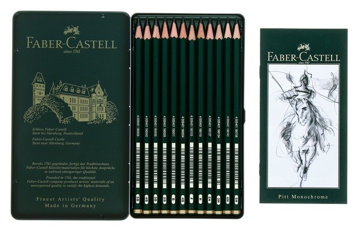 Набор карандашей чернографитных разной твердости Castell Faber-castell