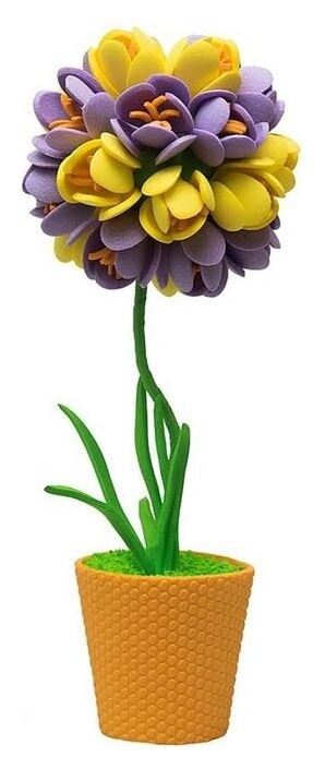 Набор для творчества топиарий малый "Крокусы", фиолетовый/жёлтый, 13 см  Волшебная мастерская