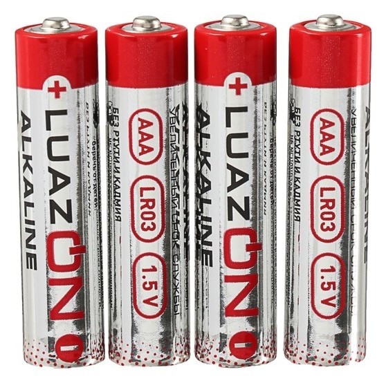 

Батарейка алкалиновая Luazon, Aaa, Lr03, спайка, 4 шт