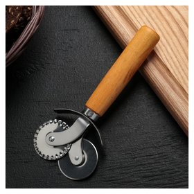 Нож для пиццы и теста «Ретро», 16 см, два лезвия Доляна