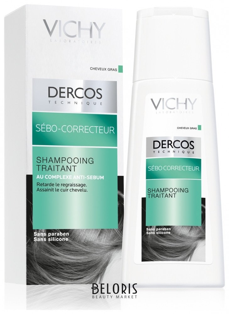 Шампунь регулирующий для жирных волос Vichy Dercos