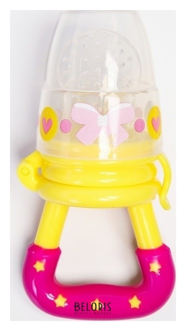 Ниблер «Модница», с силиконовой сеточкой, цвет жёлтый/розовый Mum&baby