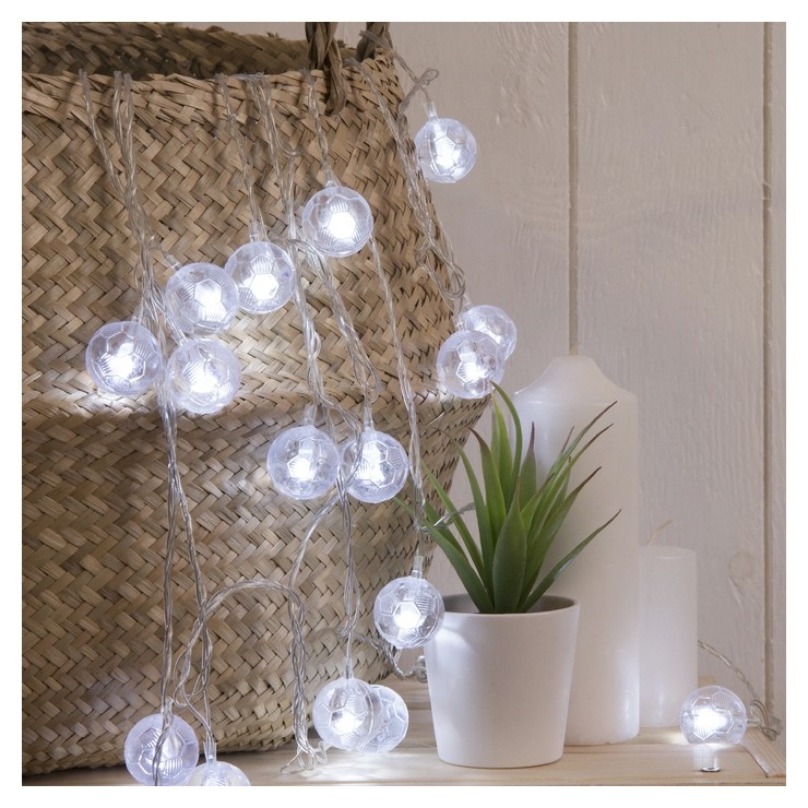 

Гирлянда "Нить"5 м с насадками"футбольный мяч", Ip20, прозрачная нить, 30 Led, свечение белое, 8 режимов, 220 В