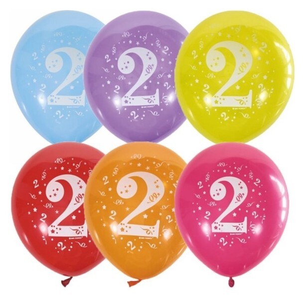 Шар латексный 12" «Цифра 2», пастель, 2-сторонний, набор 10 шт.  Latex Occidental
