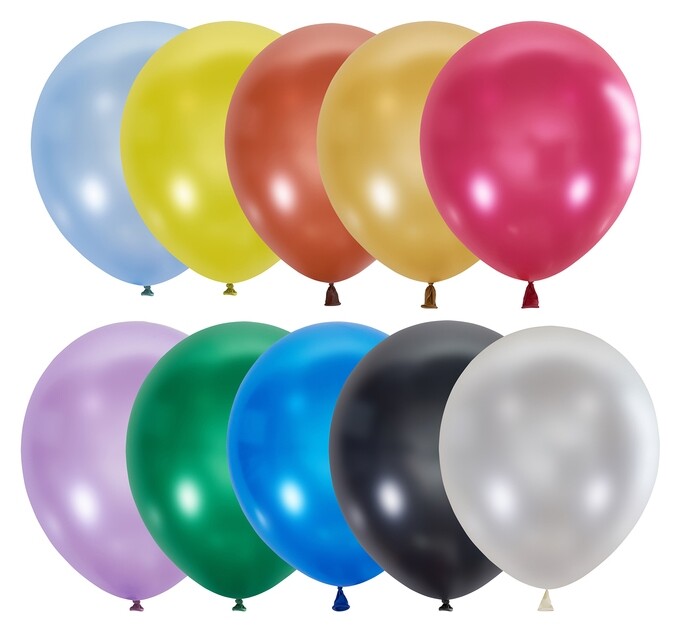 Шары латексные 12" «», металлик и перламутр, набор 10 шт. Latex Occidental