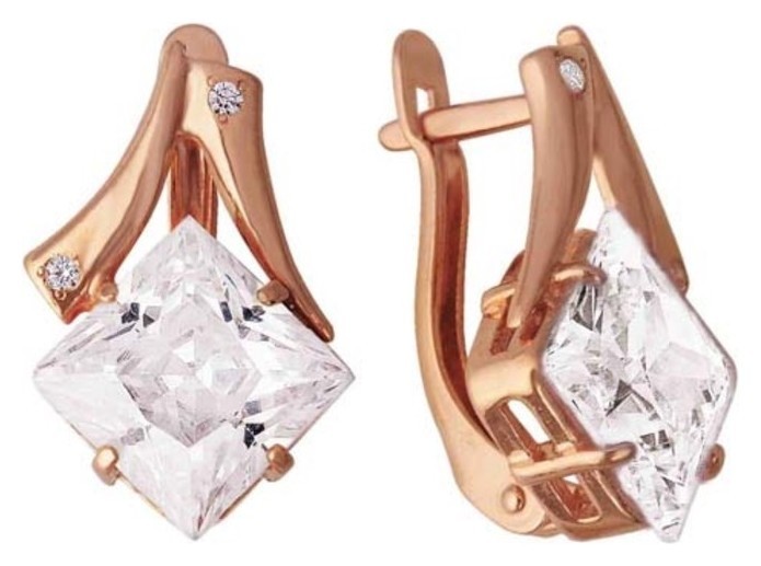 

Серьги позолота "Геометрия", цвет белый