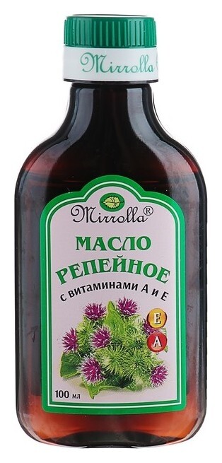 Репейное масло с витаминами А и Е  Mirrolla