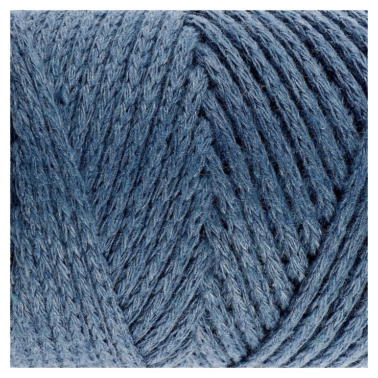 Шнур для вязания без сердечника 100% хлопок, ширина 2мм 100м/95гр (2175 джинс)