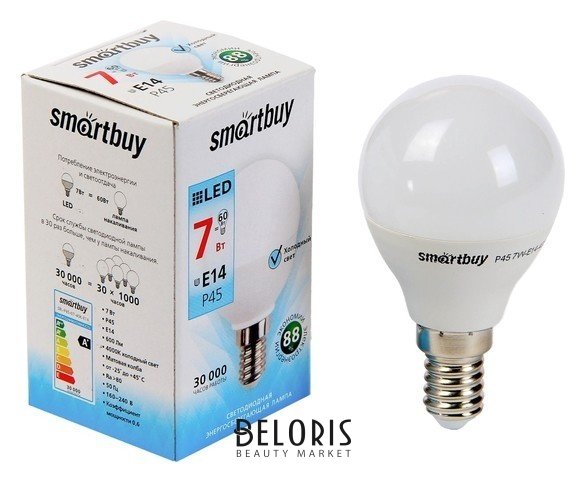 Лампа Cветодиодная Smartbuy, P45, E14, 7 Вт, 4000 К, дневной белый свет Smartbuy