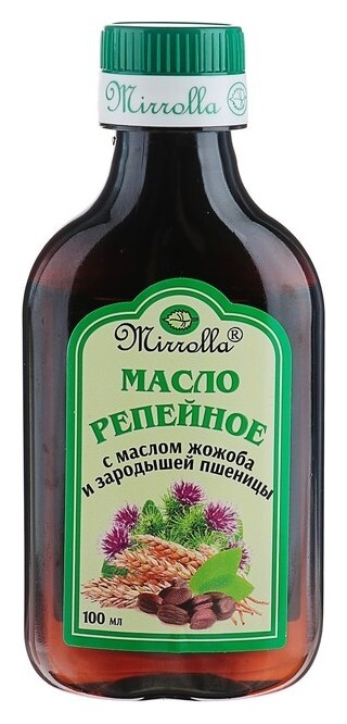 Репейное масло с маслом жожоба и зародышей пшеницы  Mirrolla