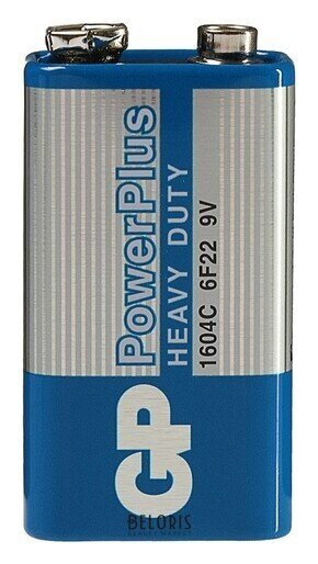 Батарейка солевая GP Powerplus Heavy Duty, 6f22 (1604c)-1s, 9В, крона, спайка, 1 шт. GР