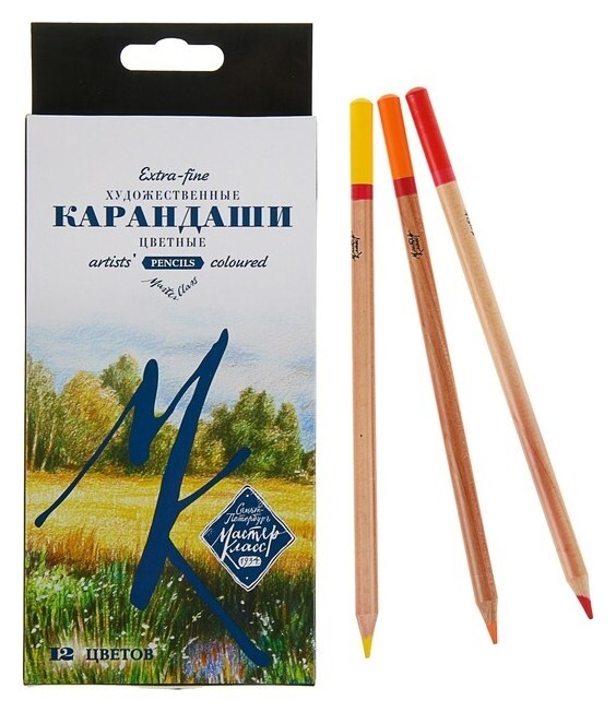 Карандаши художественные цветные «Мастер-класс», 12 цветов  Невская палитра