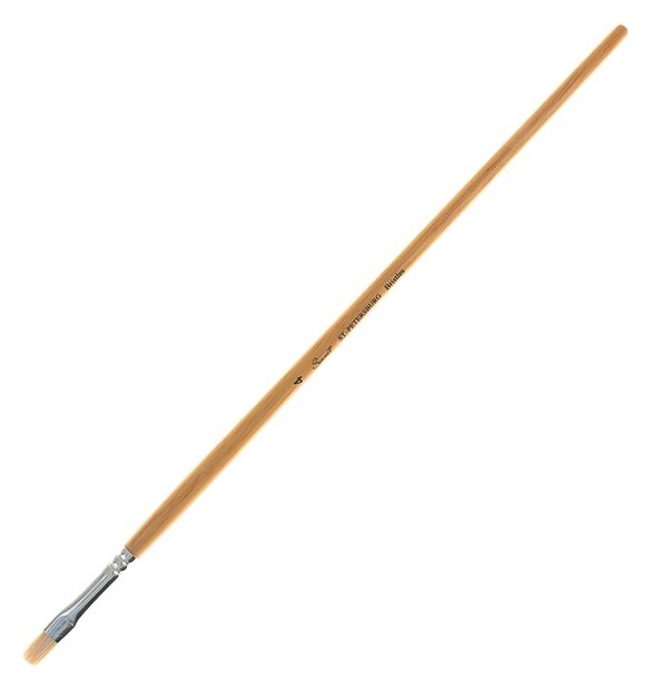 Кисть «Сонет» № 4, щетина, плоская, удлинённая ручка, D=8 мм