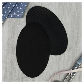 Заплатки для одежды, 15,5 × 9,5 см, термоклеевые, пара, цвет чёрный Арт узор