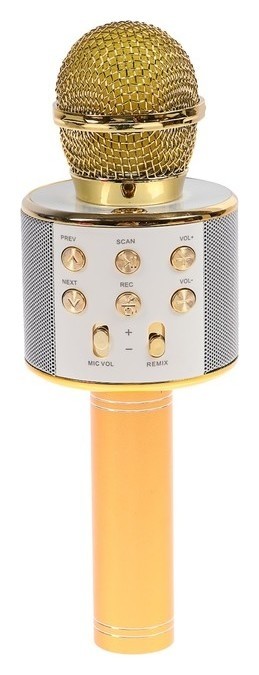 Микрофон для караоке Luazon Lzz-58, 1800 мач, жёлтый
