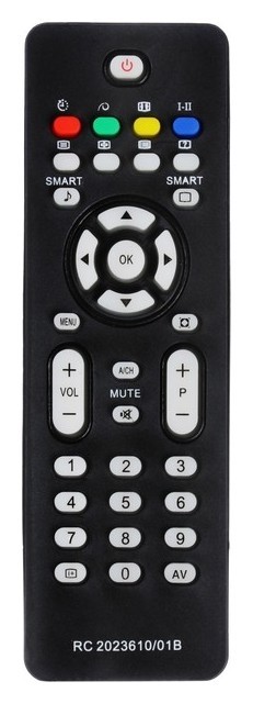 Пульт дистанционного управления Luazon для телевизоров Philips, 36 кнопок, чёрный