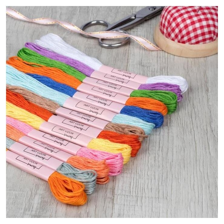 Набор ниток мулине №17, 8 ± 1 м, 12 шт Арт узор