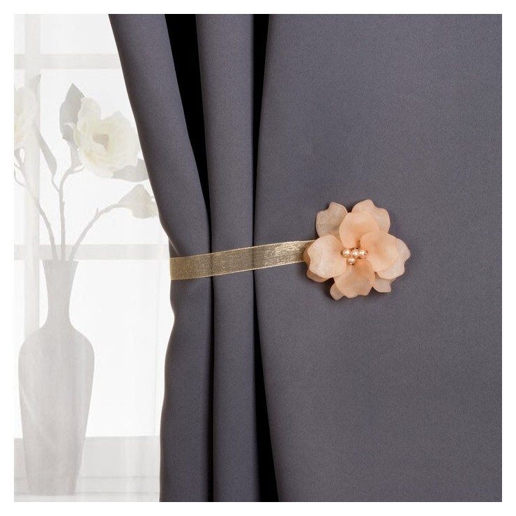 Подхват для штор «Нежный цветок», D = 6 см, цвет бежевый Арт узор
