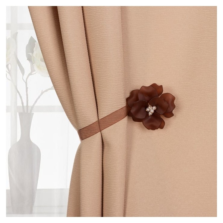 

Подхват для штор «Нежный цветок», D = 6 см, цвет коричневый