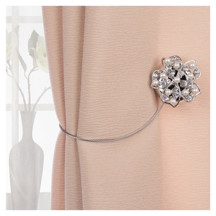 Подхват для штор «Цветок», D = 5 см, цвет серебряный  Арт узор