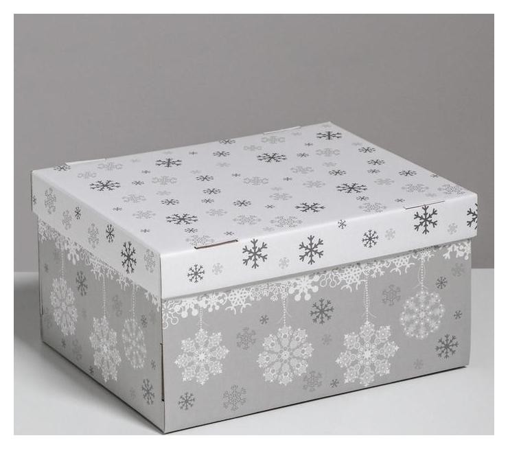 

Складная коробка Let It Snow, 31,2 х 25,6 х 16,1 см, Серый