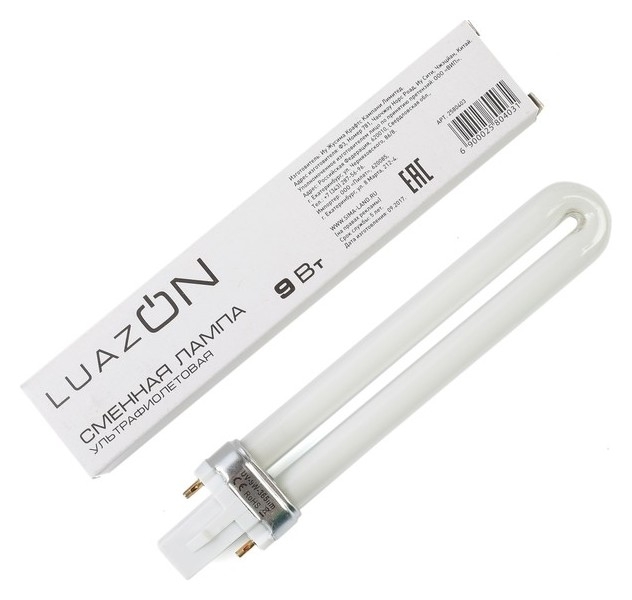 Сменная лампа Luazon Luf-20, ультрафиолетовая, 9 Вт, белая