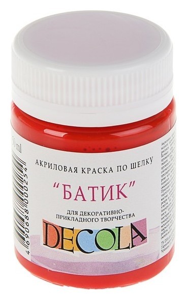 

Краска акриловая для шёлка «Батик» Decola, 50 мл, красная, в банке, Красный