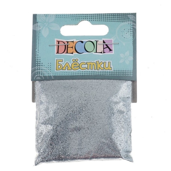 

Декор блёстки ЗХК Decola 0.1 мм, 20 г, серебро, Серебристый