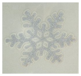 Наклейка на стекло "Снежинка серебряный блеск" 16х15,5 см Зимнее волшебство