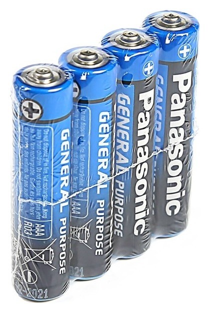 

Батарейка солевая Panasonic General Purpose, Aaa, R03-4s, 1.5в, спайка, 4 шт.