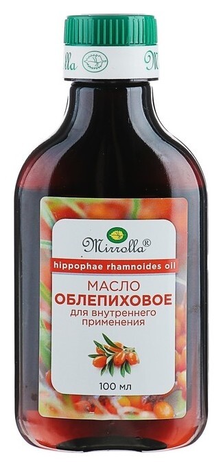 Масло облепиховое пищевое Mirrolla 100 мл.  Mirrolla